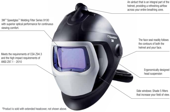 3M Speedglas 25-5702-30SW Welding Respirator Features The V-100 Vortex Air Cooling Valve