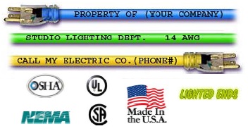 50 Foot Extension Cord With Lighted Ends And Custom Printing