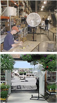 Schaefer 20PF-B Is Mounted On A Pedestal Which Adjusts From 3.5 to 6 Feet In Height