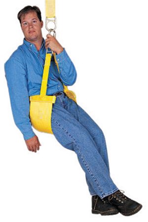 DBI/SALA Belt Attachment Polyester Web Seat Sling With Stand-Up Back And Shoulder D-Ring, Loops For Belt And Quick Connect Buckles (8 
