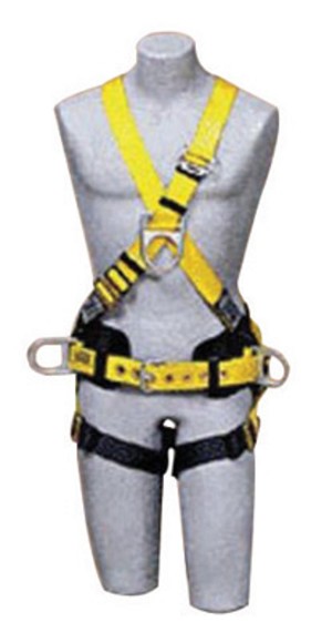 DBI/SALA 2X Delta Construction/Cross Over Style Harness With Back And Side D-Rings, Adjustable front D-Ring, Parachute Buckles On Lower Shoulder Strap, Pass-Through Buckle Leg Strap And Tongue Buckle Body Belt With Foam Back Pad 