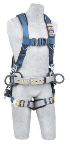 DBI/SALA Small ExoFit Wind Energy Harness With PVC Coated Back Front And Side D-Rings, Belt With Pad, Quick Connect Buckle Leg Strap And Built-In Comfort Padding 