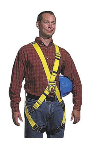 DBI/SALA Large Construction/Cross Over/Full Body Style Harness With Pass Thru Leg Strap Buckle, Foam Hip Pad And Belt 