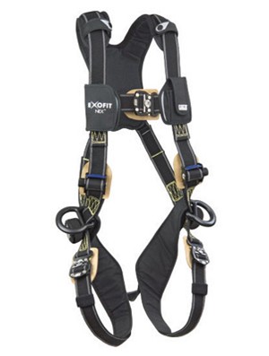 DBI/SALA Medium ExoFit NEX Arc Flash Positioning Harness With PVC Coated Aluminum Back And Side D-Rings, Comfort Padding And Locking Quick Connect Buckle Leg Strap 