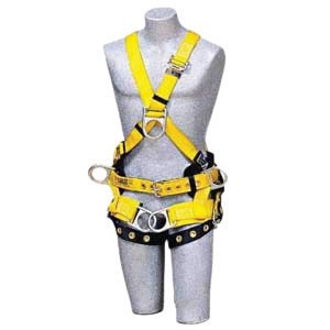 DBI/SALA Medium Delta II No-Tangle Cross Over Style Harness With Back And Front D-Ring, Tongue Leg Strap Buckle And Comfort Padding, Seat Sling With Positioning D-Ring And Tool/Pouch D-Ring 