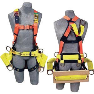 DBI/SALA Universal Delta Construction/Cross Over Style Harness With Stand Up Rear And Front D-Rings, Loops for Belt And Tongue Buckle Leg Strap 