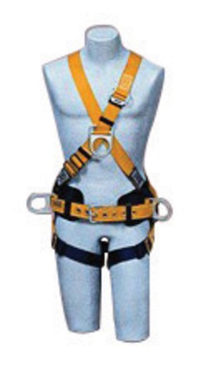 DBI/SALA Universal Delta Cross Over Style Harness With Back And Front D-Rings, Pass-Through Legs & Non-Conductive PVC Coated Hardware 