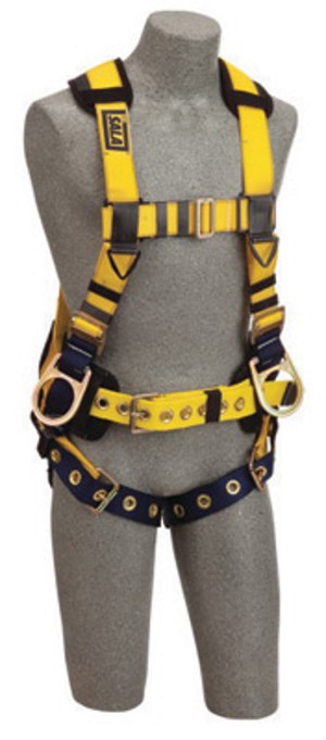 DBI/SALA Large ExoFit No-Tangle Full Body/Vest/Iron Worker Style Harness With Back And Side D-Ring, Tongue Leg Strap Buckle, Belt With Adjustable Support Strap And Pad, Shoulder Pad And Reinforced Seat Strap 