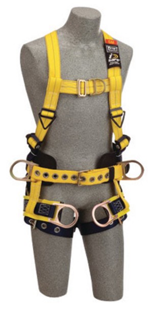 DBI/SALA Medium Delta No-Tangle Full Body/Vest Style Harness With Back, Front And Side D-Ring, Tongue Leg Strap Buckle, Belt With Pad, Seat Sling With Positioning D-Ring And 2 Tool/Pouch D-Ring 