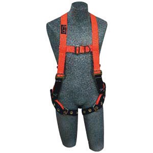 DBI/SALA Small Delta Hi-Viz Orange No-Tangle Construction/Vest Style Harness With Back, Side And Front D-Ring, Belt And Back Pad And Tongue Leg Strap Buckle 