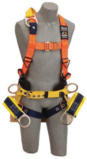 DBI/SALA X-Large Delta No-Tangle Full Body/Vest Style Harness With Back, Side And Front D-Ring With 18 