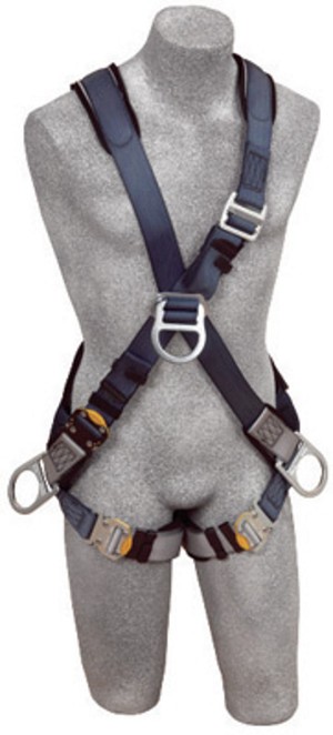 DBI/SALA 2X Exofit Positioning/Climbing Cross Over Style Harness With Back, Front And Side D-Rings, Quick Connect Buckle Leg Strap And Built-In Comfort Padding 