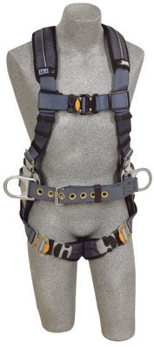DBI/SALA 2X ExoFit XP Construction/Full Body/Vest Style Harness With Back And Side D-Ring, Belt With Pad, Quick Connect Chest And Leg Strap Buckle And Removable Comfort Padding 