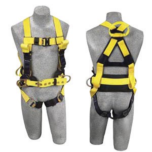 DBI/SALA Large Delta II Arc Flash Construction Style Harness With Side D-Ring, Quick Connect Buckle Leg Strap, Belt With Hip Pad, Back Web And Front Rescue Loops And Leather Insulators 