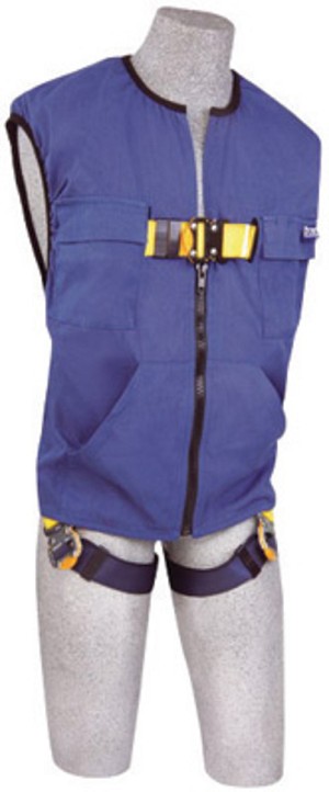 DBI/SALA Universal Delta No-Tangle Full Body/Workvest Style Harness With Back D-Ring And Quick Connect Leg Strap Buckle 