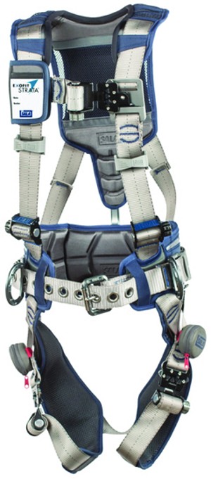 DBI-SALA X-Large ExoFit STRATA Contruction Style Harness With Aluminum Back And Side D-rings, Tri-Lock Revolver Quick Connect Buckles, Waist Pad And Belt 