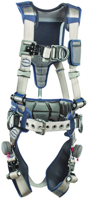 DBI-SALA Medium ExoFit STRATA Construction Style Harness With Aluminum Back, Front And Side D-Rings, Tri-Lock Revolver Quick Connect Buckles, Waist Pad And Belt 