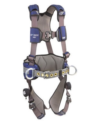 DBI/SALA 2X ExoFit NEX Construction/Full Body Style Harness With Tech-Lite Aluminum Back And Side D-Ring, Tongue Leg Strap Buckle And Sewn-In Hip Pad And Body Belt 