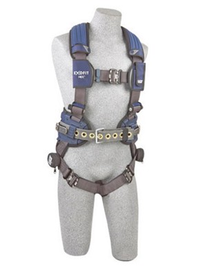 DBI/SALA X-Large ExoFit NEX Full Body/Vest Style Harness With Tech-Lite Aluminum Back D-Ring, Miner'S Belt With Pad And Side D-Ring, Duo-Lok Quick Connect Leg And Chest Strap Buckle, Torso Adjuster, Back And Leg Comfort Padding 