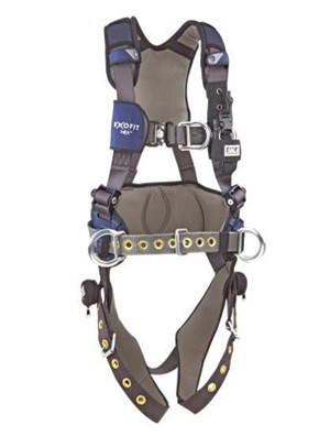 DBI/SALA Medium ExoFit NEX Full Body/Vest Style Harness With Tech-Lite Aluminum Back And Front D-Ring, Duo-Lok Quick Connect Leg And Chest Strap Buckle, Torso Adjuster, Back And Leg Comfort Padding, Wind Energy Belt With Pad And Side D-Ring 