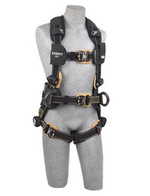DBI/SALA X-Large ExoFit NEX Arc Flash Construction/Full Body/Vest Style Harness With Tech-Lite PVC Coated Aluminum Back And Side D-Ring, Duo-Lok Quick Connect Leg And Chest Strap Buckle, Belt With Pad, Torso Adjuster, Back And Leg Comfort Padding 