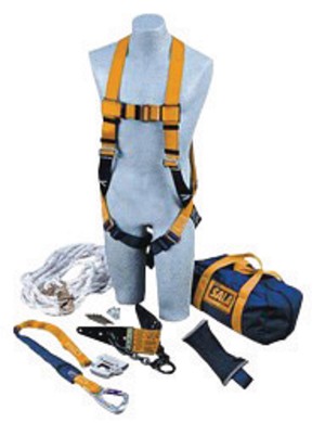 DBI/SALA Anchor Roofer's Fall Protection Kit (Includes 2104541 Roof Anchor, Rope Adjuster With Lanyard, Harness, 50' Lifeline With Counterweight And Carrying Bag) 