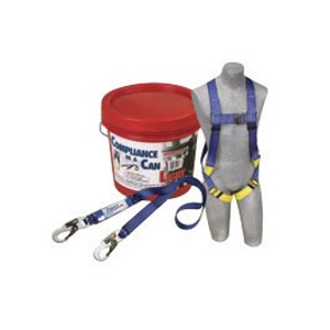 DBI/SALA Protecta PRO Compliance-In-A-Can Light Roofer's Fall Protection Kit (Includes 1191995 First Harness, 1341001 Pro 6' Single-Leg Shock Absorbing Lanyard, Bucket And 3600 lb Gated Hooks) 