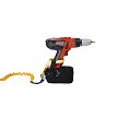 Battery holster provides attachment point for tool lanyard 