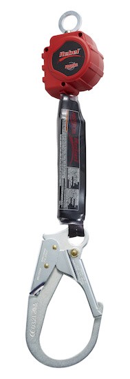 DBI/SALA 6' Protecta Rebel Single Leg Self Retracting Polyester Web Lifeline With Steel Rebar Hook And Swiveling Anchorage 