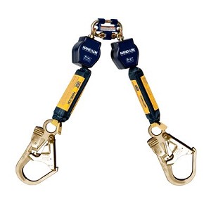 DBI/SALA 6' Nano-Lok Twin Leg Self-Retracting Dyneema Polyester Web Lifeline With Quick Connector Anchorage Connection And (2) Steel Rebar Hooks 
