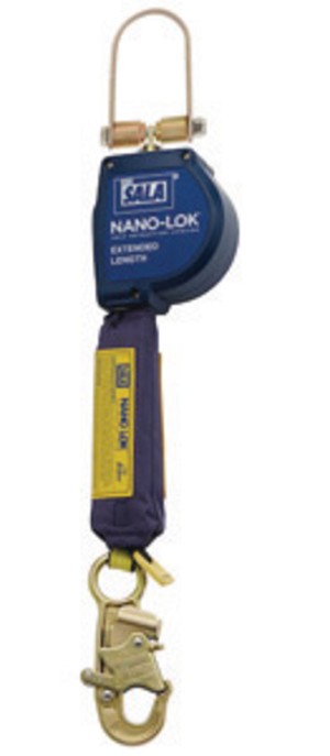 DBI/SALA 11' Nano-Lok Extended Length Order Picker Self Retracting Dyneema Fiber And Polyester Web Lifeline With Snap Hook And Cab-Mount Order Picker Connector 