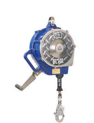 DBI/SALA 85' Sealed-Blok Self Retracting Retrieval Lifeline With Stainless Steel Wire Rope, Swivel Snap Hook, 3-Way Retrieval Winch, Anchorage Carabiner, And Cable Tie-Off Adapter 