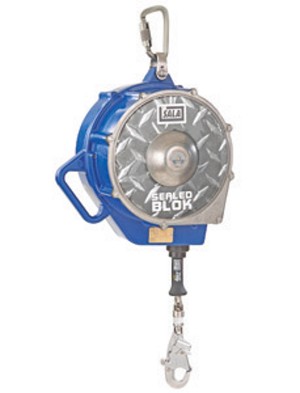DBI/SALA 130' Sealed-Blok Self Retracting Lifeline With Stainless Steel Wire Rope, Swivel Snap Hook, Anchorage Carabiner, And Cable Tie-Off Adapter 