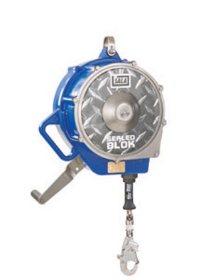 DBI/SALA 130' Sealed-Blok Self Retracting Retrieval Lifeline With Stainless Steel Wire Rope, Swivel Snap Hook, 3-Way Retrieval Winch, Anchorage Carabiner, And Cable Tie-Off Adapter 