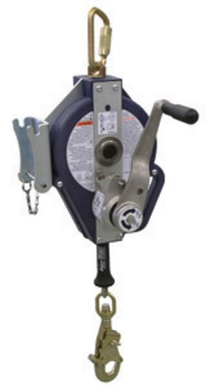DBI/SALA 50' Ultra-Lok Self Retracting Galvanized Steel Lifeline With 3-Way Emergency Retrival Winch, Mounting Bracket, Swiveling Snap Hook And Anchorage Carabiner 