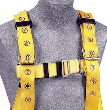 Fixed frontal D-rings provide work positioning options 