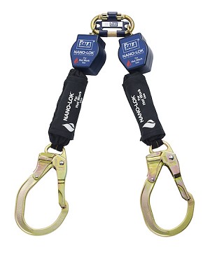 Nano-Lok Twin-Leg Quick Connect Self Retracting Lifeline - Web - For Hot Work Use 