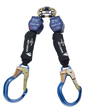 Nano-Lok Twin-Leg Quick Connect Self Retracting Lifeline - Web - For Hot Work Use 