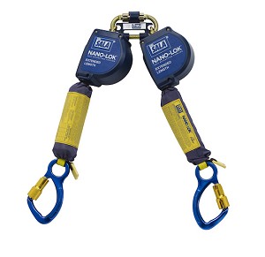 Nano-Lok Extended Length Twin-Leg Quick Connect Self Retracting Lifeline - Web 