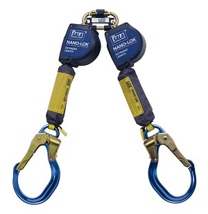 Nano-Lok Extended Length Twin-Leg Quick Connect Self Retracting Lifeline - Web 