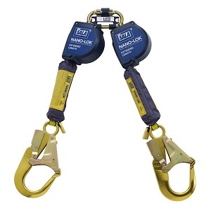Nano-Lok Extended Length Twin-Leg Quick Connect Self Retracting Lifeline - Web 
