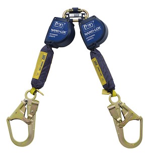 Nano-Lok Extended Length Twin-Leg Quick Connect Self Retracting Lifeline - Web 