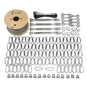 DBI/SALA Sinco Networks Box Shaped Conveyor Hardware Guard Kit (Includes Wire Cable, Eyebolts, Turnbuckles, Thimbles, Cable Clamps, Snap Hooks And Ties) 