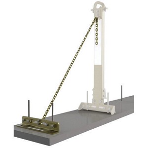 DBI/SALA SecuraSpan Stanchion With Rebar/Shear Stud Base And Pass-Thru And End Anchor Brackets 