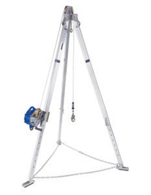 DBI/SALA 9' Advanced Sealed-Blok 3-Way SRL Aluminum Tripod With 130' Stainless Steel Wire Rope, Mounting Bracket, And Carrying Case 