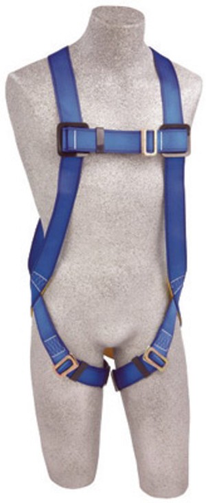 DBI/SALA 2X Protecta FIRST Full Body/Vest Style Harness With Back D-Ring, Pass Thru Buckle Legs And Attached 6' AE57610 Lanyard 