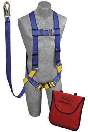 DBI/SALA Protecta 5-Point Harness Kit (Includes AB17530 Full Body 5 Point Harness, Back D-Ring, Permanently Attached 6' AE57610 Lanyard And Bag ) 