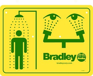 Bradley 114-052 Safety Sign- Eyewash & Shower 