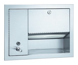 Bradley 1471-100000 Soap and Towel Dispenser, Semi-Recessed 