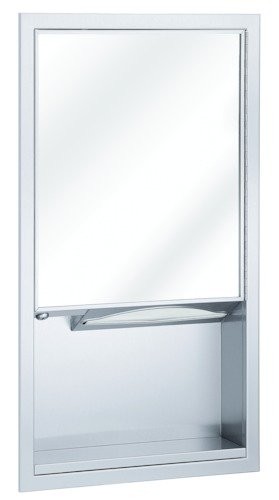 Bradley 155-100000 Mirror and Towel Dispenser, Semi-Recessed 